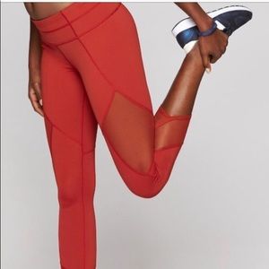 Athleta cropped leggings with mesh